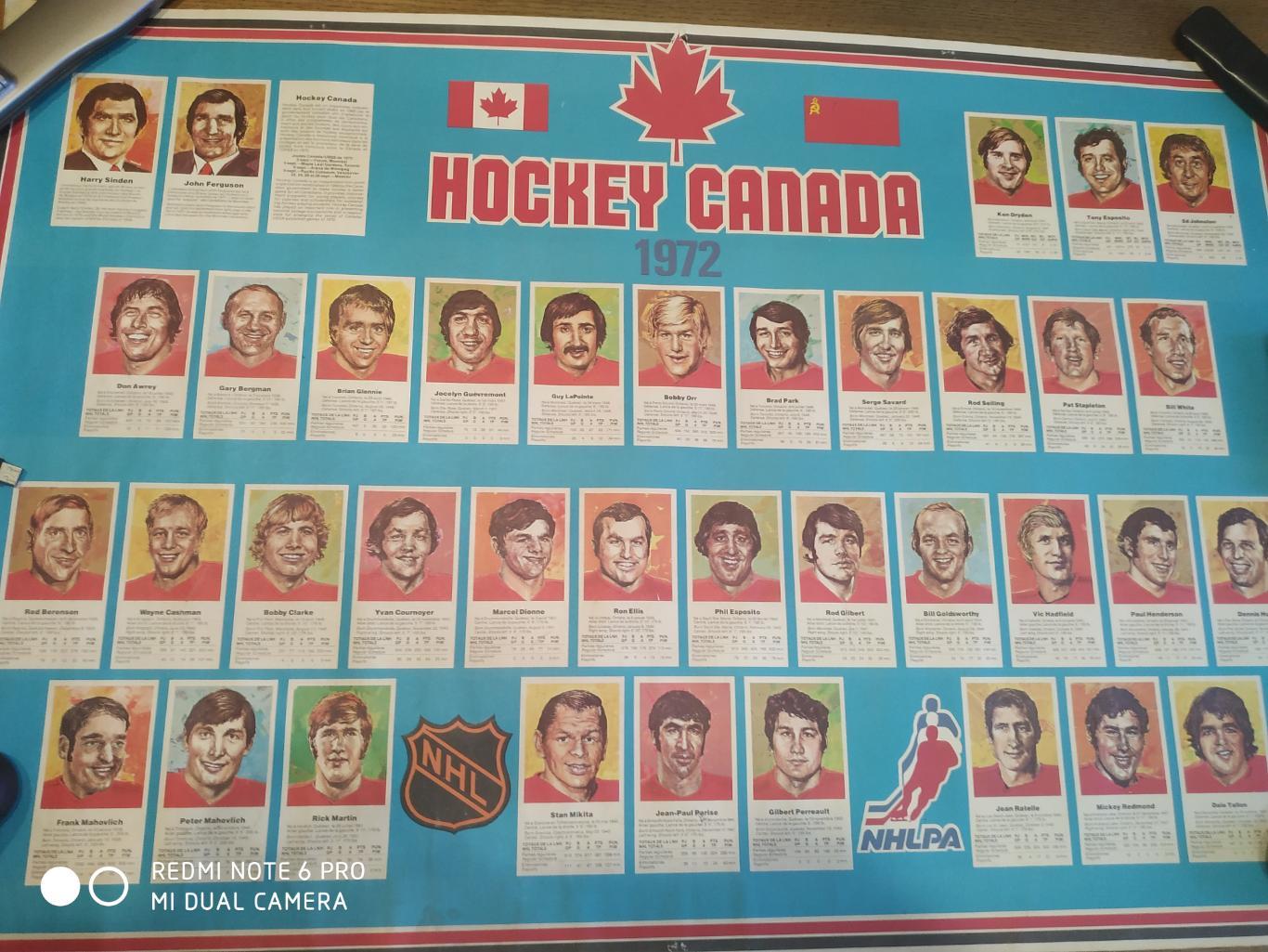 ПЛАКАТ HХЛ 1972 TEAM CANADA VS USSR SUMMIT SERIES POSTER NHL