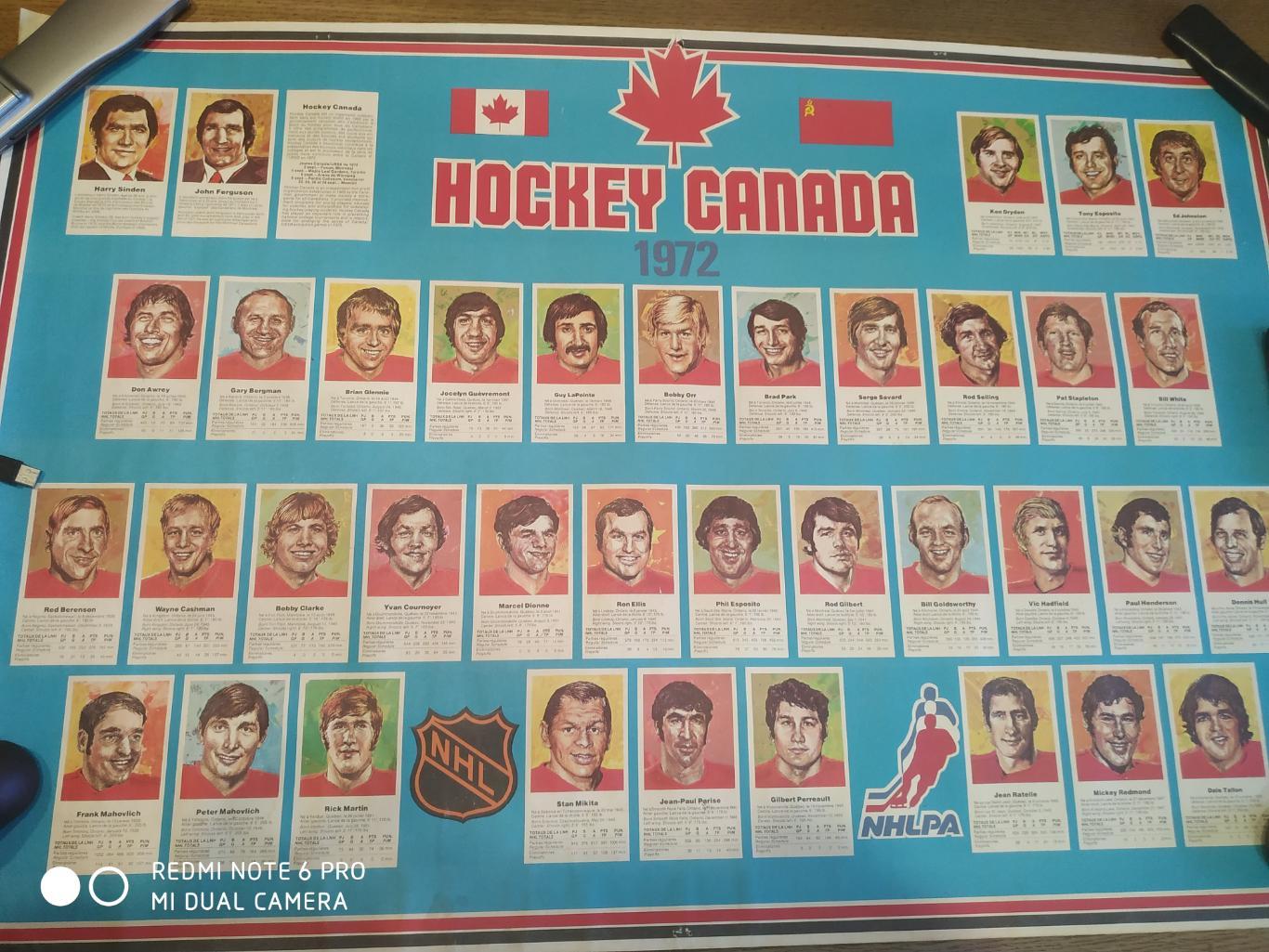 ПЛАКАТ HХЛ 1972 TEAM CANADA VS USSR SUMMIT SERIES POSTER NHL 1