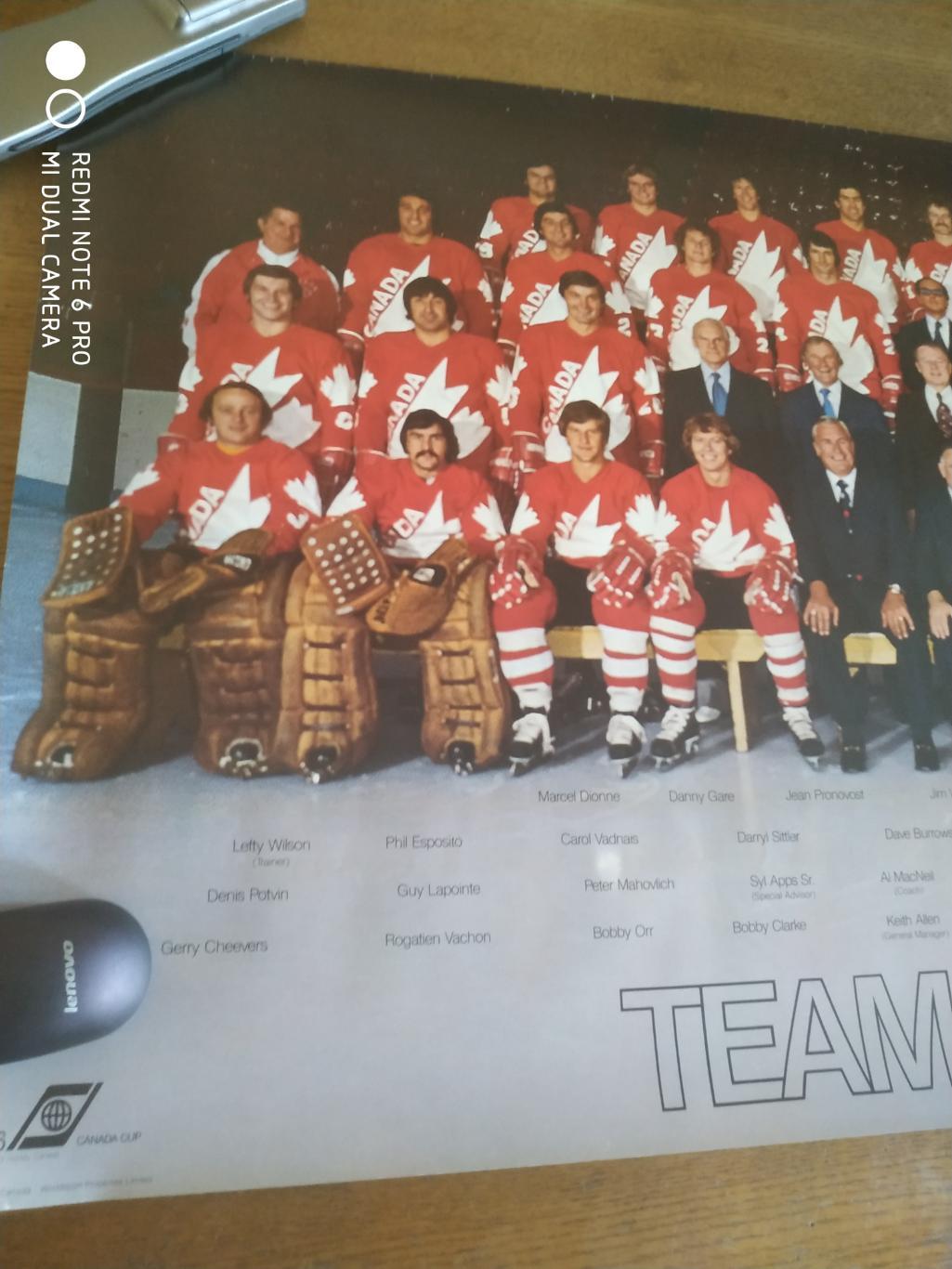 ХОККЕЙ ПОСТЕР ПЛАКАТ КОМАНДА КАНАДЫ 1976 TEAM CANADA HOCKEY CANADA TRUST 2