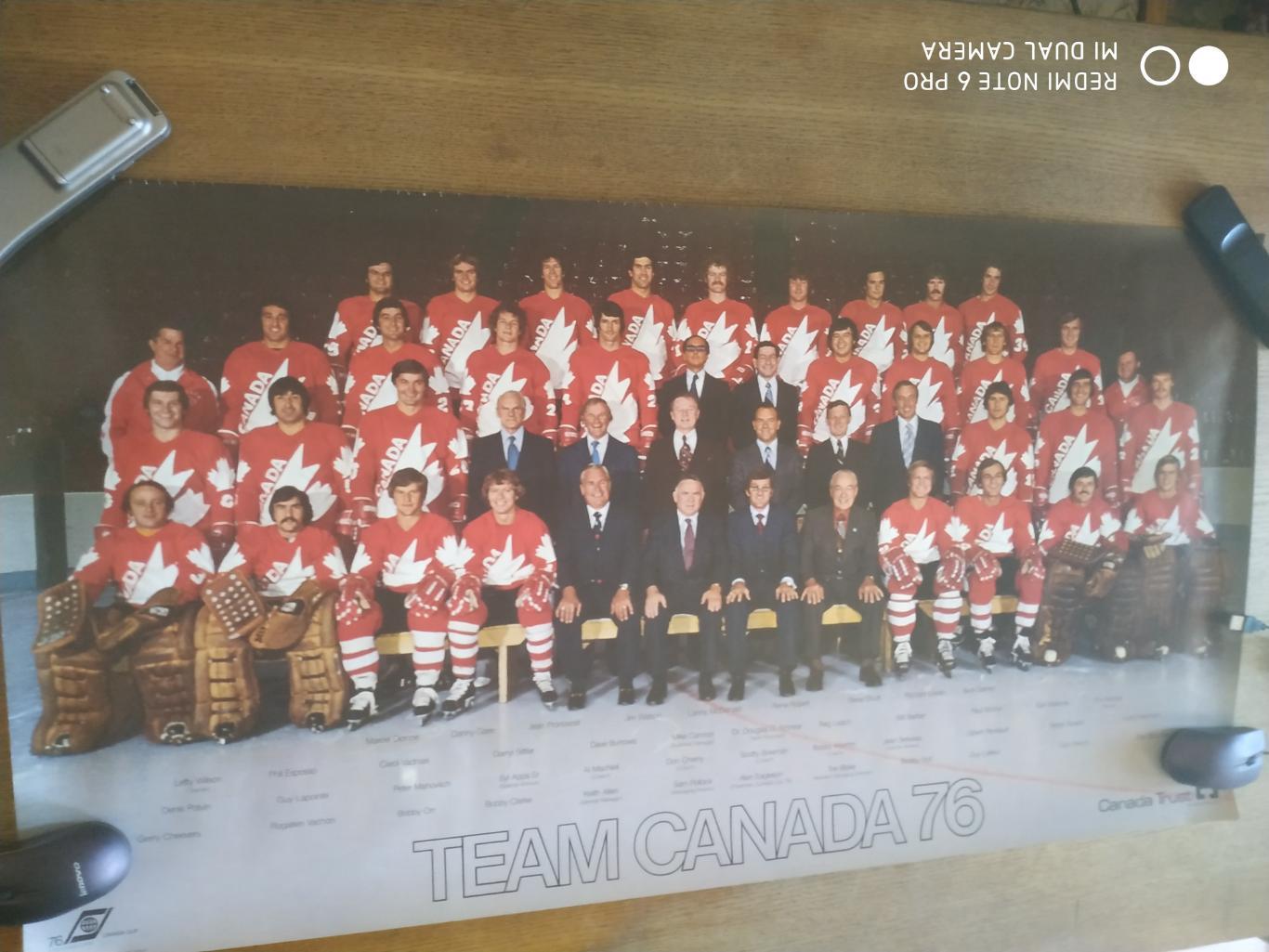 ХОККЕЙ ПОСТЕР ПЛАКАТ КОМАНДА КАНАДЫ 1976 TEAM CANADA HOCKEY CANADA TRUST 4