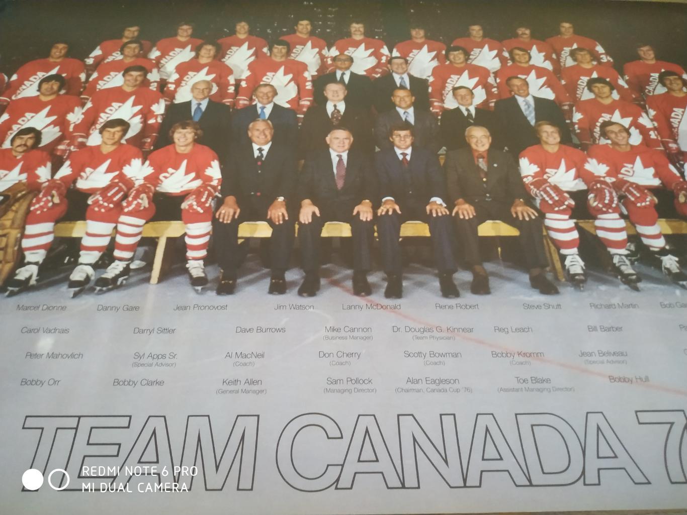 ХОККЕЙ ПОСТЕР ПЛАКАТ КОМАНДА КАНАДЫ 1976 TEAM CANADA HOCKEY CANADA TRUST 7