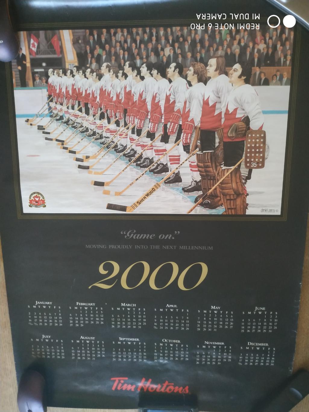 ХОККЕЙ КАЛЕНДАРЬ ПОСТЕР ПЛАКАТ НХЛ NHL 2000 TEAN CANADA 1972 CALANDAR TIMHORTONS 3