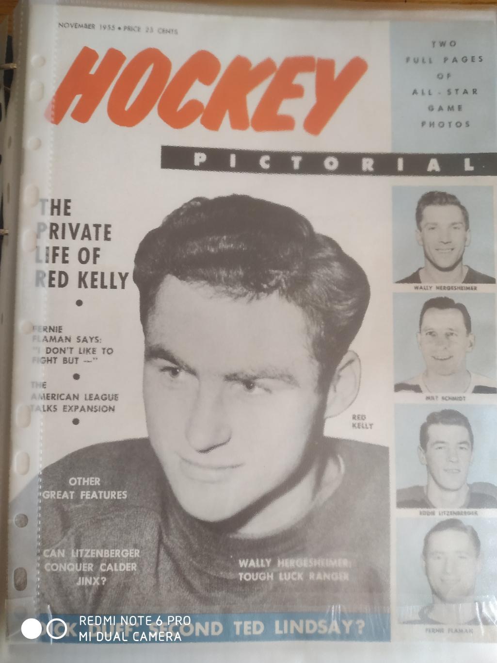 ХОККЕЙ ЖУРНАЛ ЕЖЕМЕСЯЧНИК НХЛ NHL 1955 NOV HOCKEY PICTORIAL