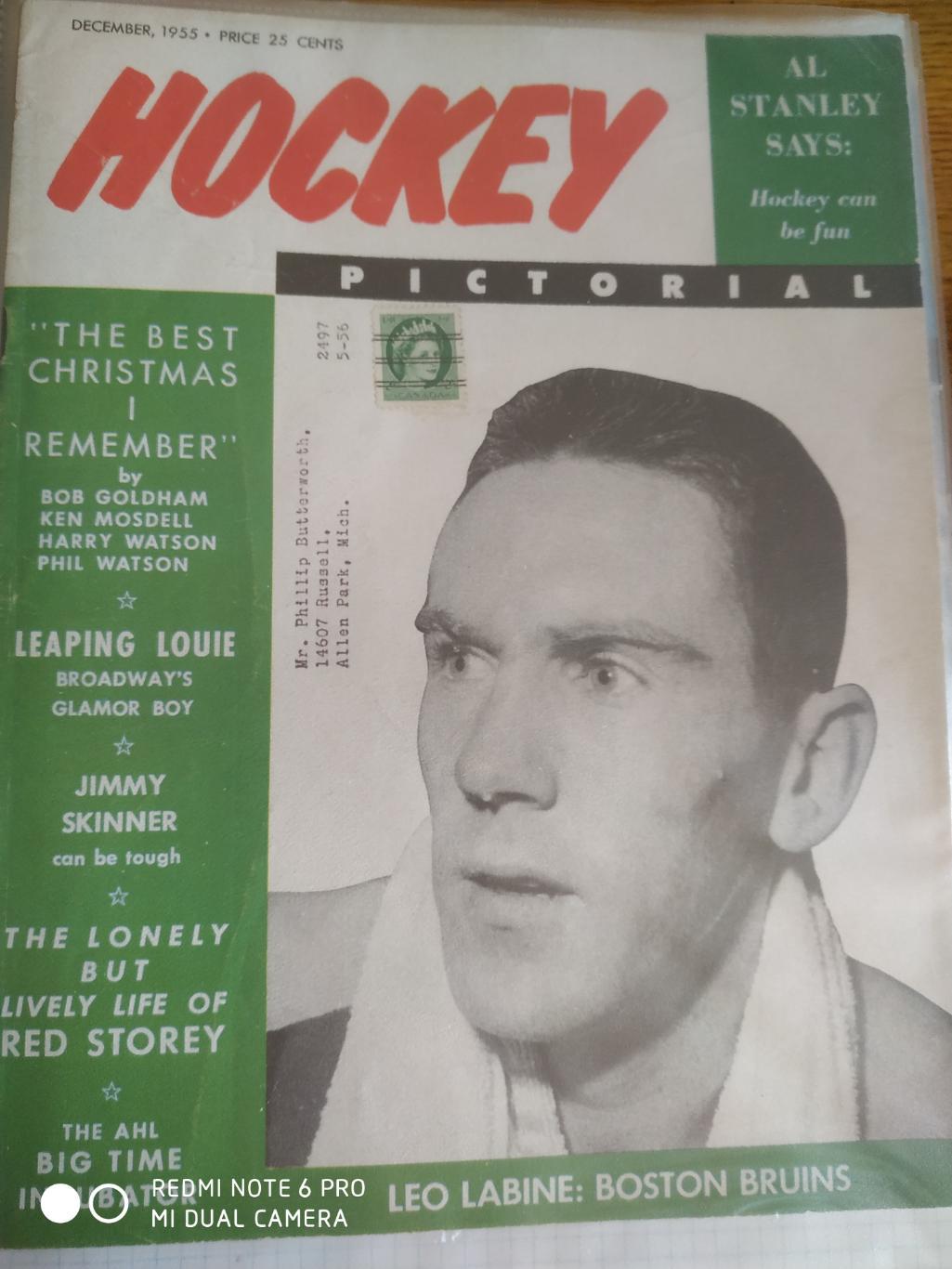 ХОККЕЙ ЖУРНАЛ ЕЖЕМЕСЯЧНИК НХЛ NHL 1955 DEC HOCKEY PICTORIAL