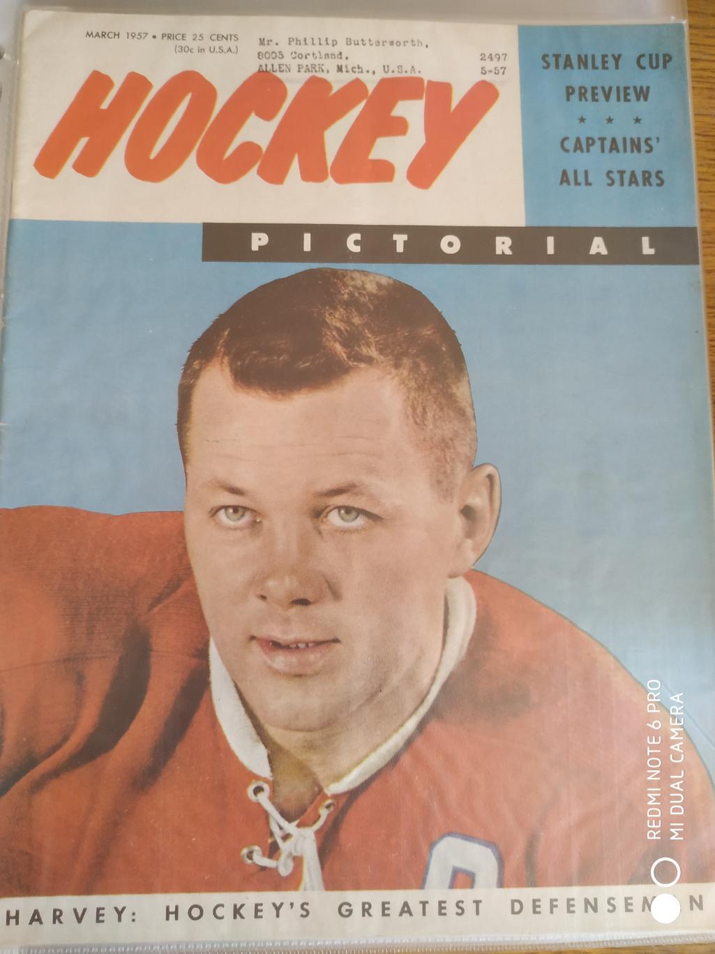 ХОККЕЙ ЖУРНАЛ ЕЖЕМЕСЯЧНИК НХЛ NHL 1957 MAR HOCKEY PICTORIAL