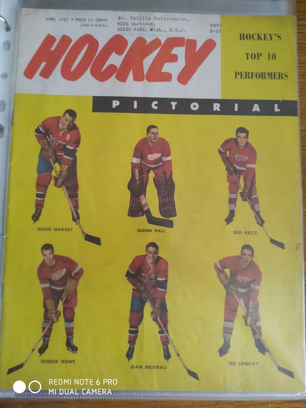 ХОККЕЙ ЖУРНАЛ ЕЖЕМЕСЯЧНИК НХЛ NHL 1957 APR HOCKEY PICTORIAL