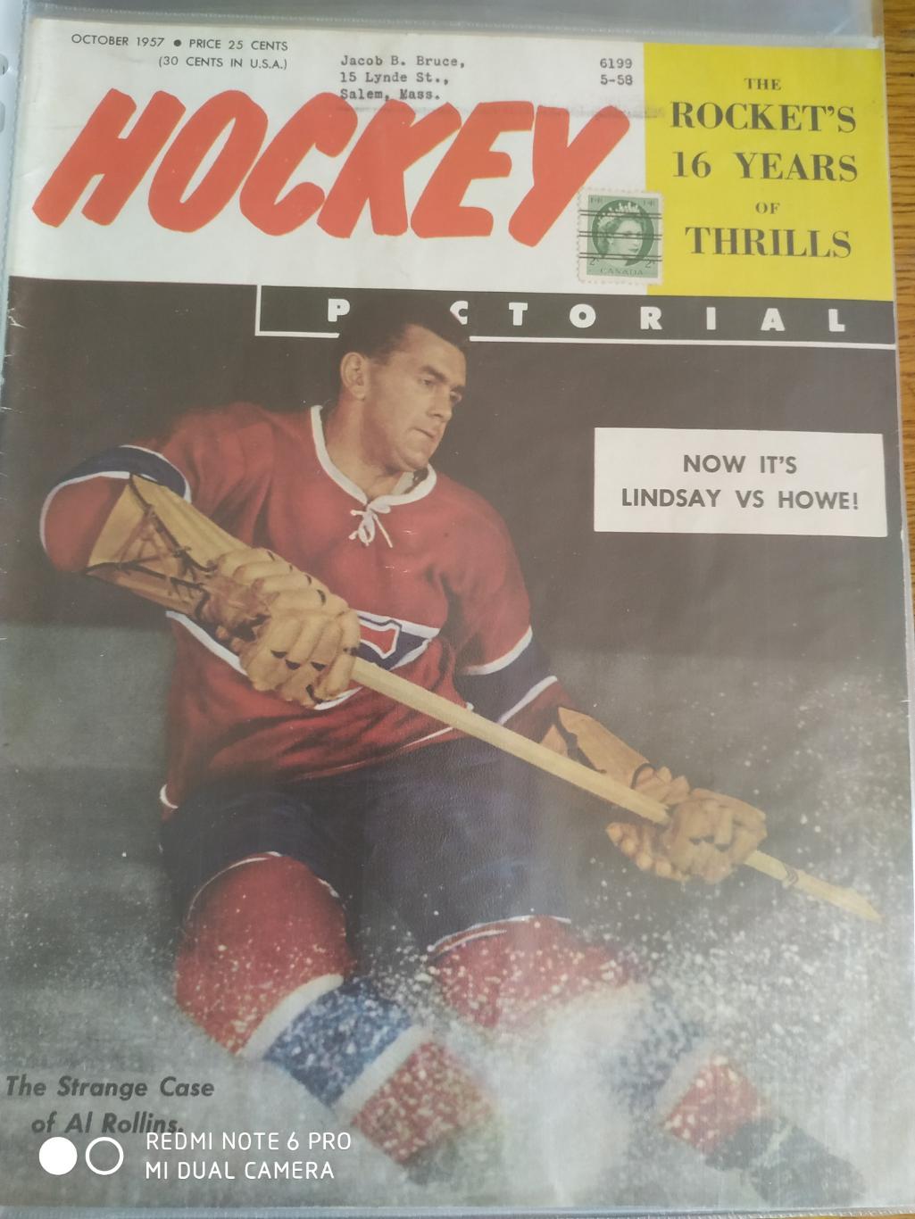 ХОККЕЙ ЖУРНАЛ ЕЖЕМЕСЯЧНИК НХЛ NHL 1957 OCT HOCKEY PICTORIAL