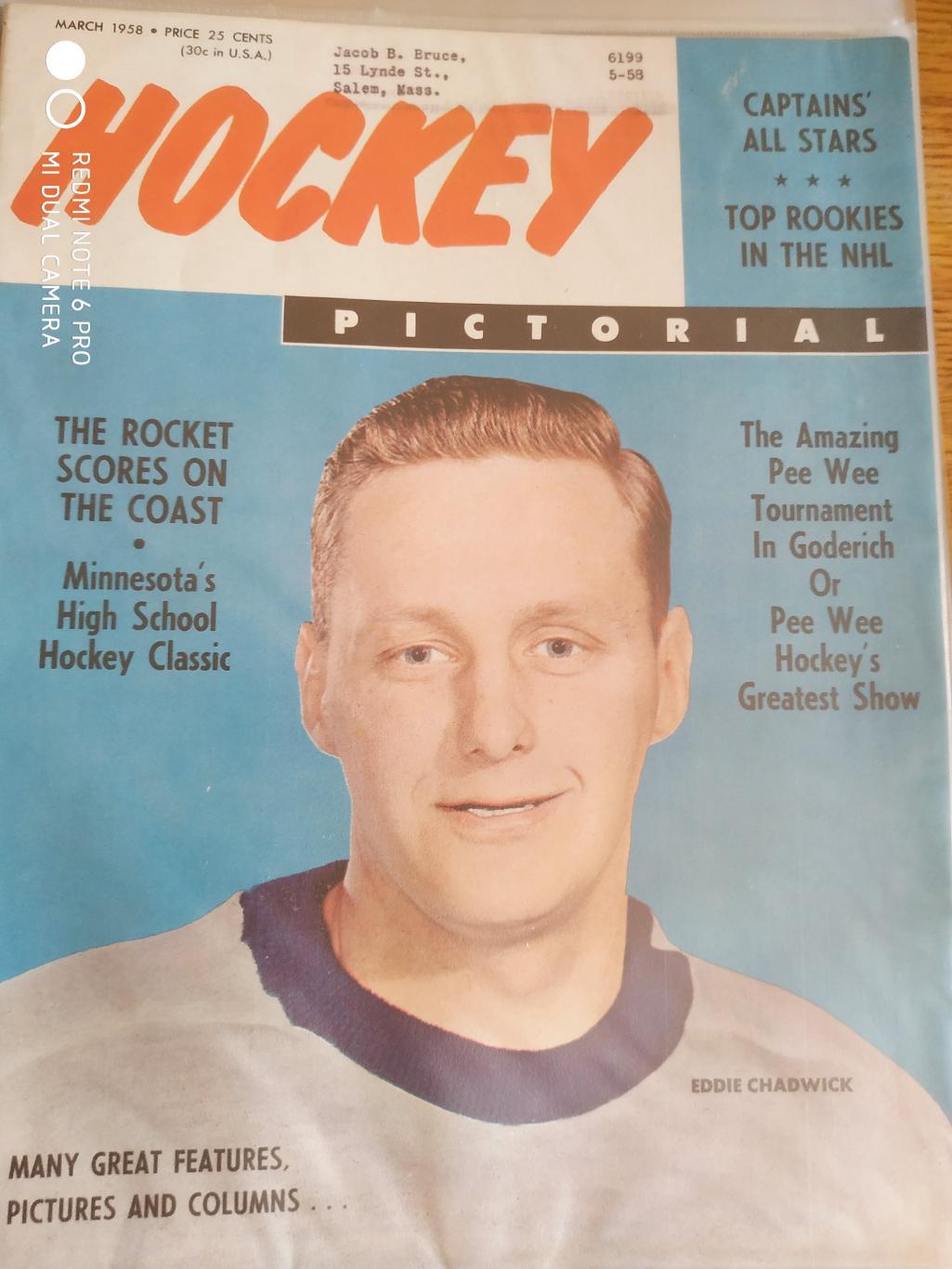 ХОККЕЙ ЖУРНАЛ ЕЖЕМЕСЯЧНИК НХЛ NHL 1958 MAR HOCKEY PICTORIAL