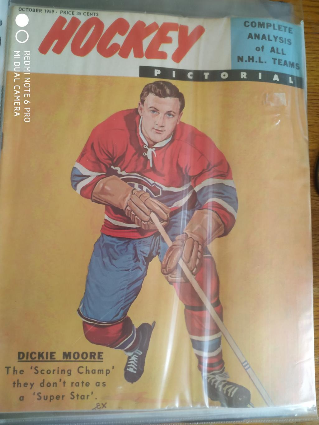 ХОККЕЙ ЖУРНАЛ ЕЖЕМЕСЯЧНИК НХЛ NHL 1959 OCT HOCKEY PICTORIAL