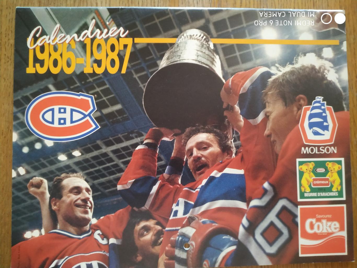 ХОККЕЙ Календарь НХЛ 1986-87 NHL CHAMPIONS MONTREAL CANADIENS OFFICIAL CALENDAR
