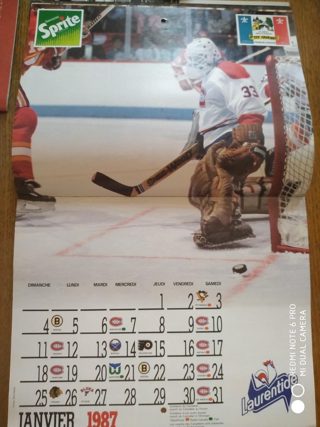 ХОККЕЙ Календарь НХЛ 1986-87 NHL CHAMPIONS MONTREAL CANADIENS OFFICIAL CALENDAR 3