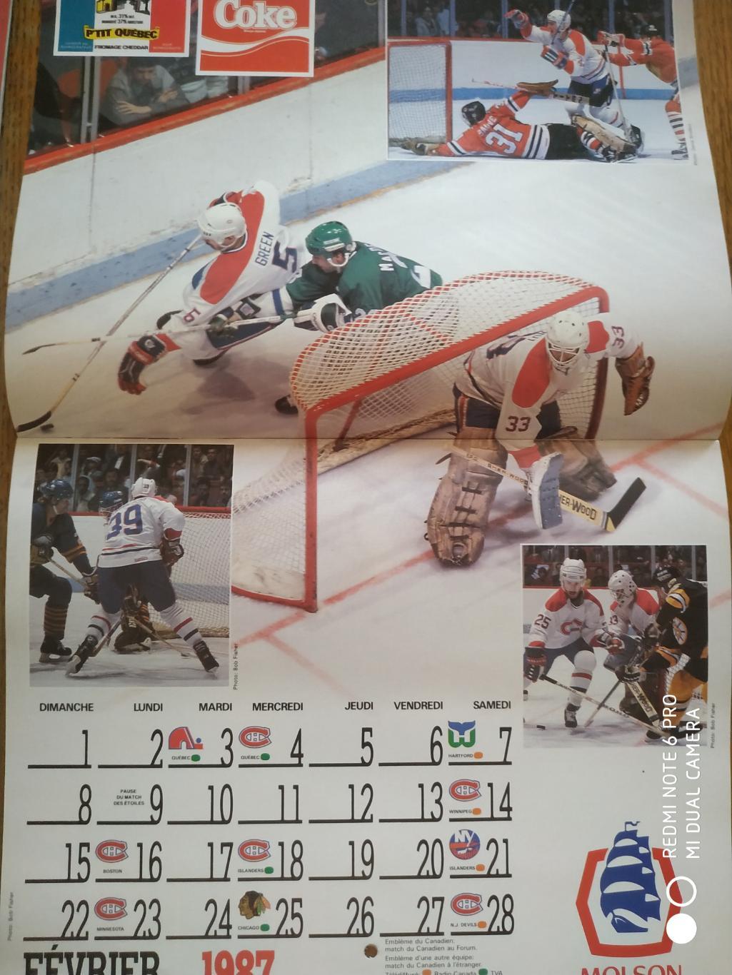 ХОККЕЙ Календарь НХЛ 1986-87 NHL CHAMPIONS MONTREAL CANADIENS OFFICIAL CALENDAR 4