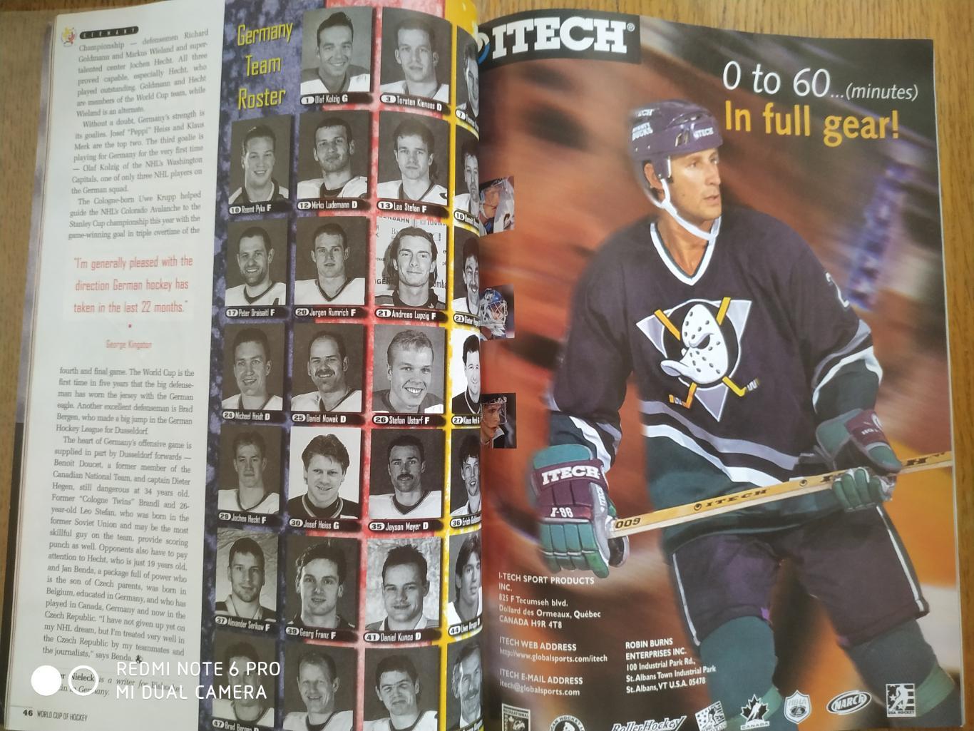 ХОККЕЙ ПРОГРАММА ЧЕМПИОНАТА БИЛЕТ НХЛ 1996 WORLD CUP OF HOCKEY MAGAZINE + TICKET 1