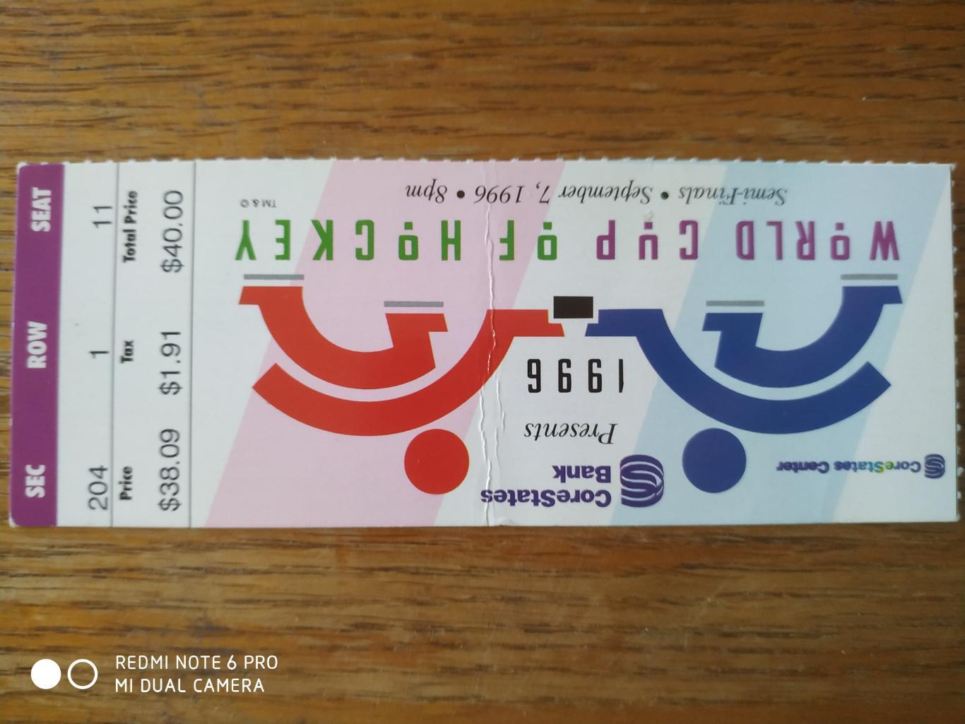 ХОККЕЙ ПРОГРАММА ЧЕМПИОНАТА БИЛЕТ НХЛ 1996 WORLD CUP OF HOCKEY MAGAZINE + TICKET 4