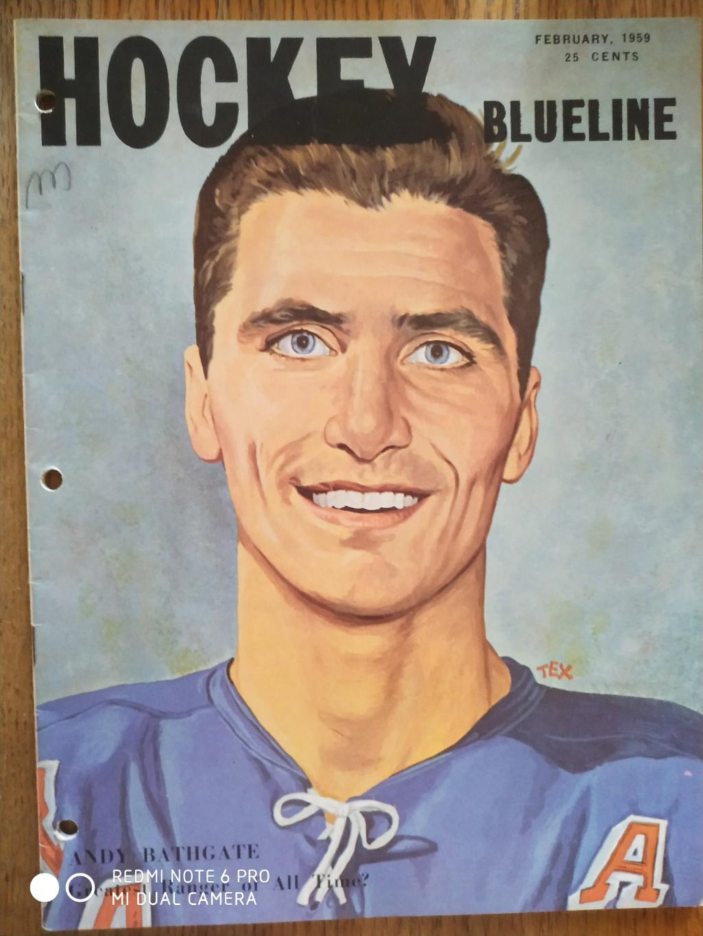 ЖУРНАЛ ЕЖЕМЕСЯЧНИК НХЛ NHL 1959 FEBRUARY HOCKEY BLUELINE
