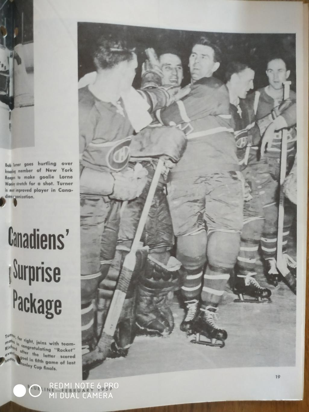 ЖУРНАЛ ЕЖЕМЕСЯЧНИК НХЛ NHL 1959 FEBRUARY HOCKEY BLUELINE 2