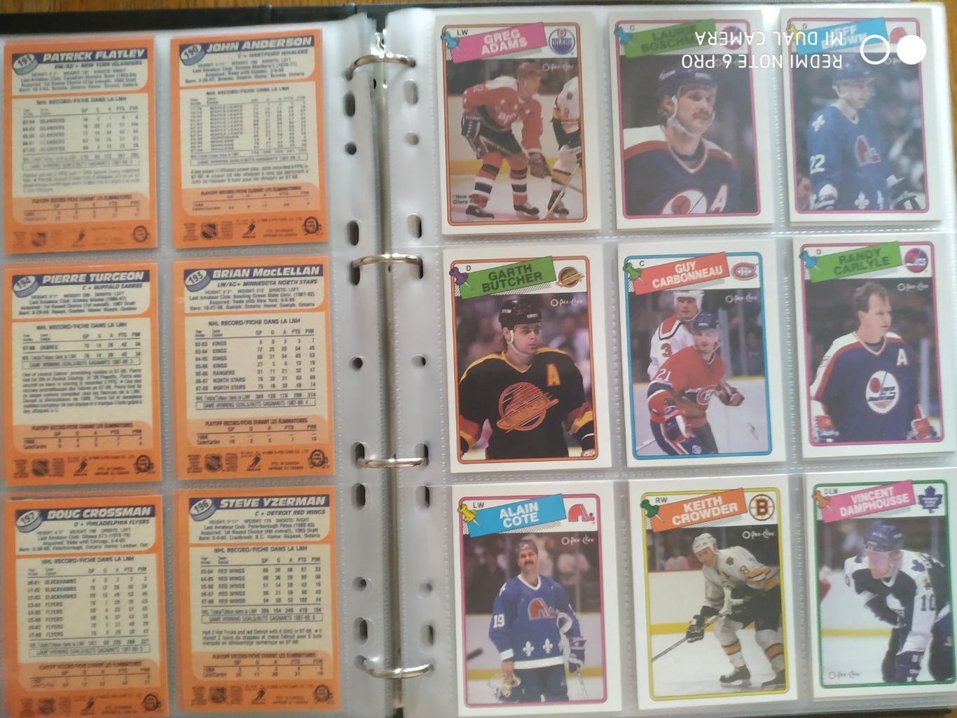 Набор Карточек НХЛ NHL 1988-89 OPC OFFICIAL COMPLETE SET HOCKEY CARD #1-264 6