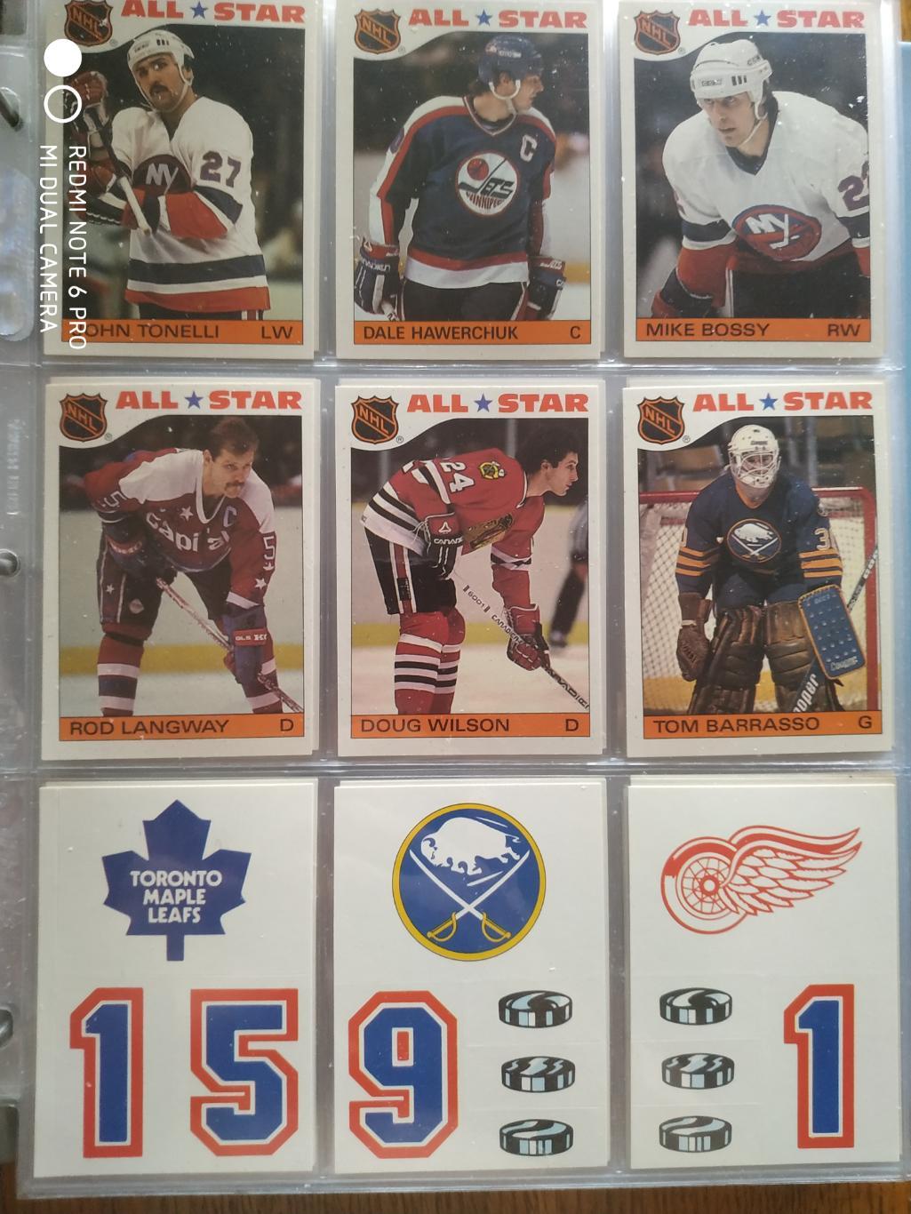 Набор Карточек НХЛ NHL 1985-86 TOPPS FULL SET HOCKEY CARD + STIKER CARDS #1-33