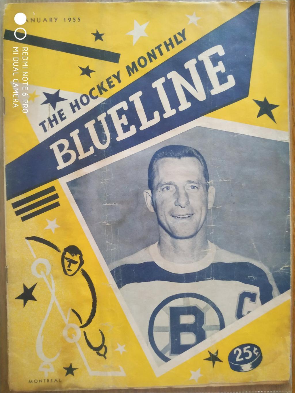 ЖУРНАЛ ЕЖЕМЕСЯЧНИК НХЛ NHL 1955 JANUARY THE HOCKEY MONTHLY BLUELINE