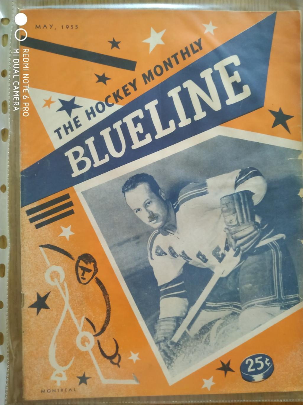 ЖУРНАЛ ЕЖЕМЕСЯЧНИК НХЛ NHL 1955 MAY THE HOCKEY MONTHLY BLUELINE