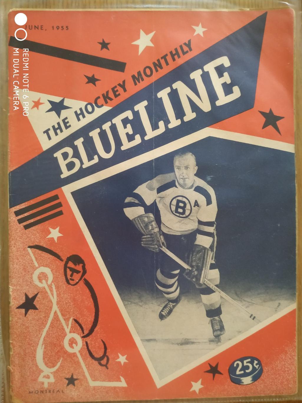 ЖУРНАЛ ЕЖЕМЕСЯЧНИК НХЛ NHL 1955 JUNE THE HOCKEY MONTHLY BLUELINE