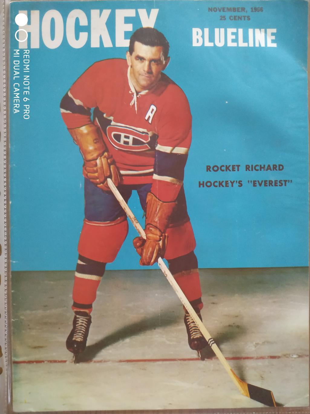 ЖУРНАЛ ЕЖЕМЕСЯЧНИК НХЛ NHL 1956 NOVEMBER THE HOCKEY MONTHLY BLUELINE