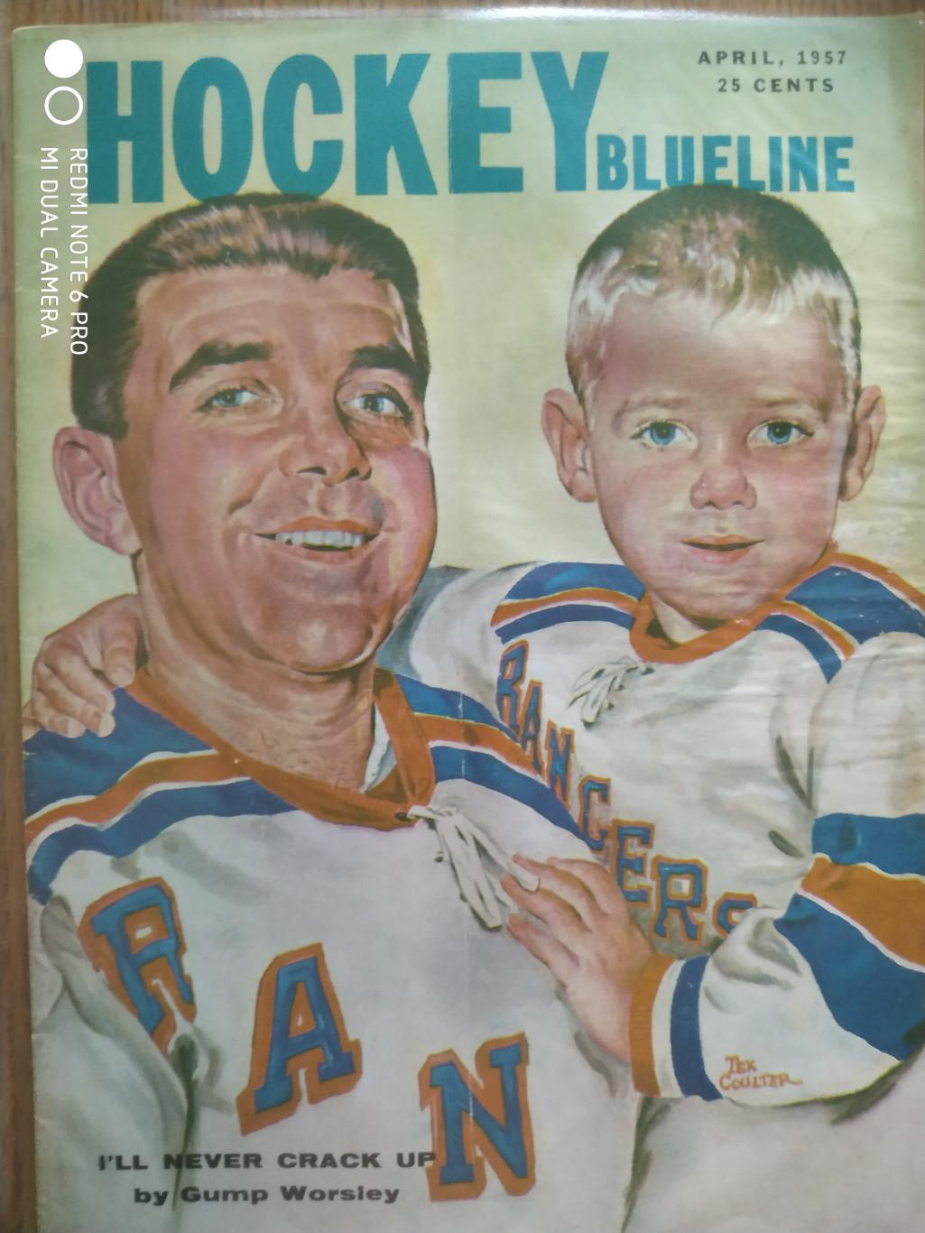 ЖУРНАЛ ЕЖЕМЕСЯЧНИК НХЛ NHL 1957 APRIL THE HOCKEY MONTHLY BLUELINE