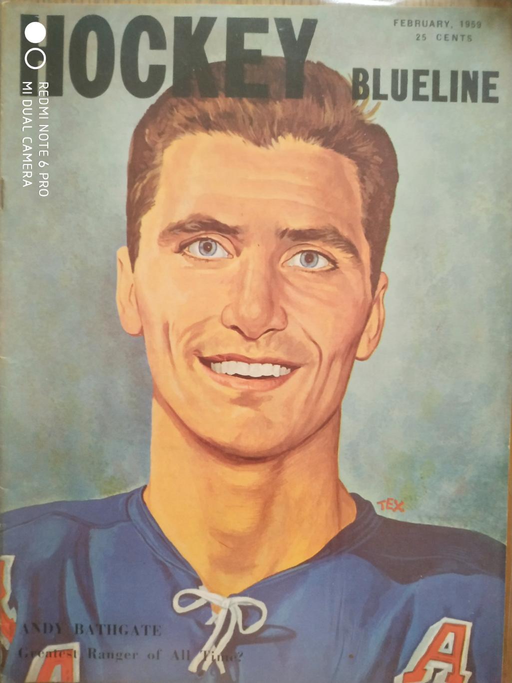 ЖУРНАЛ ЕЖЕМЕСЯЧНИК НХЛ NHL 1959 FEBRUARY THE HOCKEY MONTHLY BLUELINE
