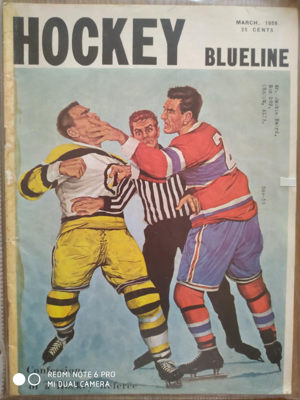 ЖУРНАЛ ЕЖЕМЕСЯЧНИК НХЛ NHL 1959 MARCH THE HOCKEY MONTHLY BLUELINE
