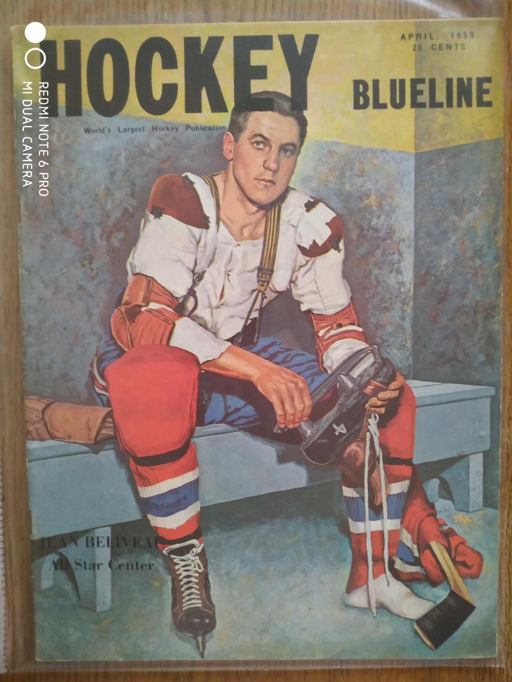 ЖУРНАЛ ЕЖЕМЕСЯЧНИК НХЛ NHL 1959 APRIL THE HOCKEY MONTHLY BLUELINE