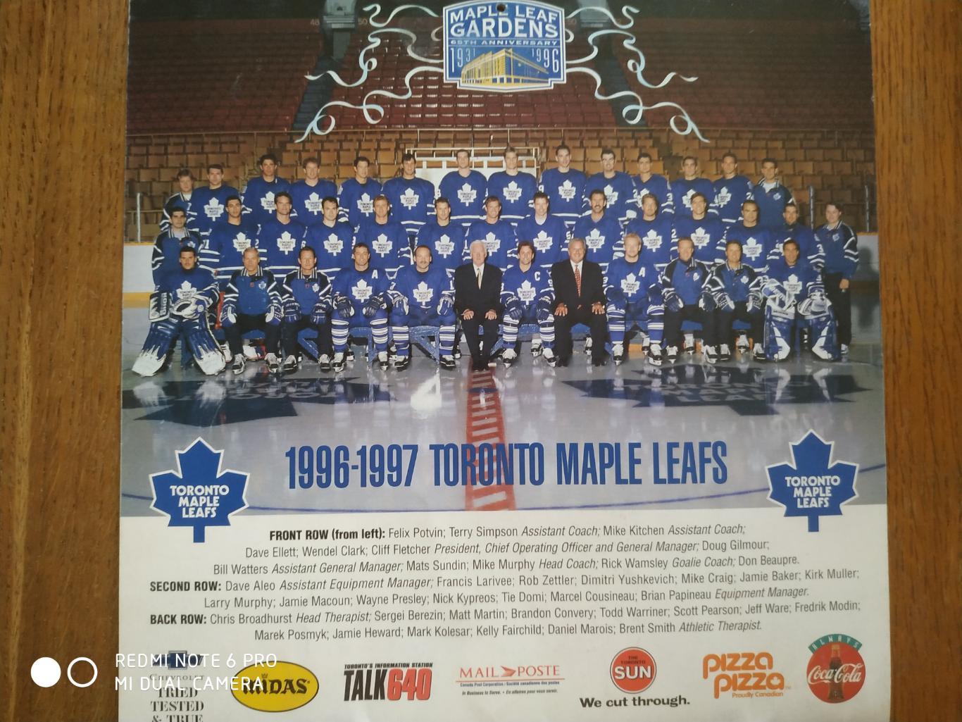 Календарь НХЛ 1986-1987 NHL TORONTO MAPLE LEAFS OFFICIAL CALENDAR 6