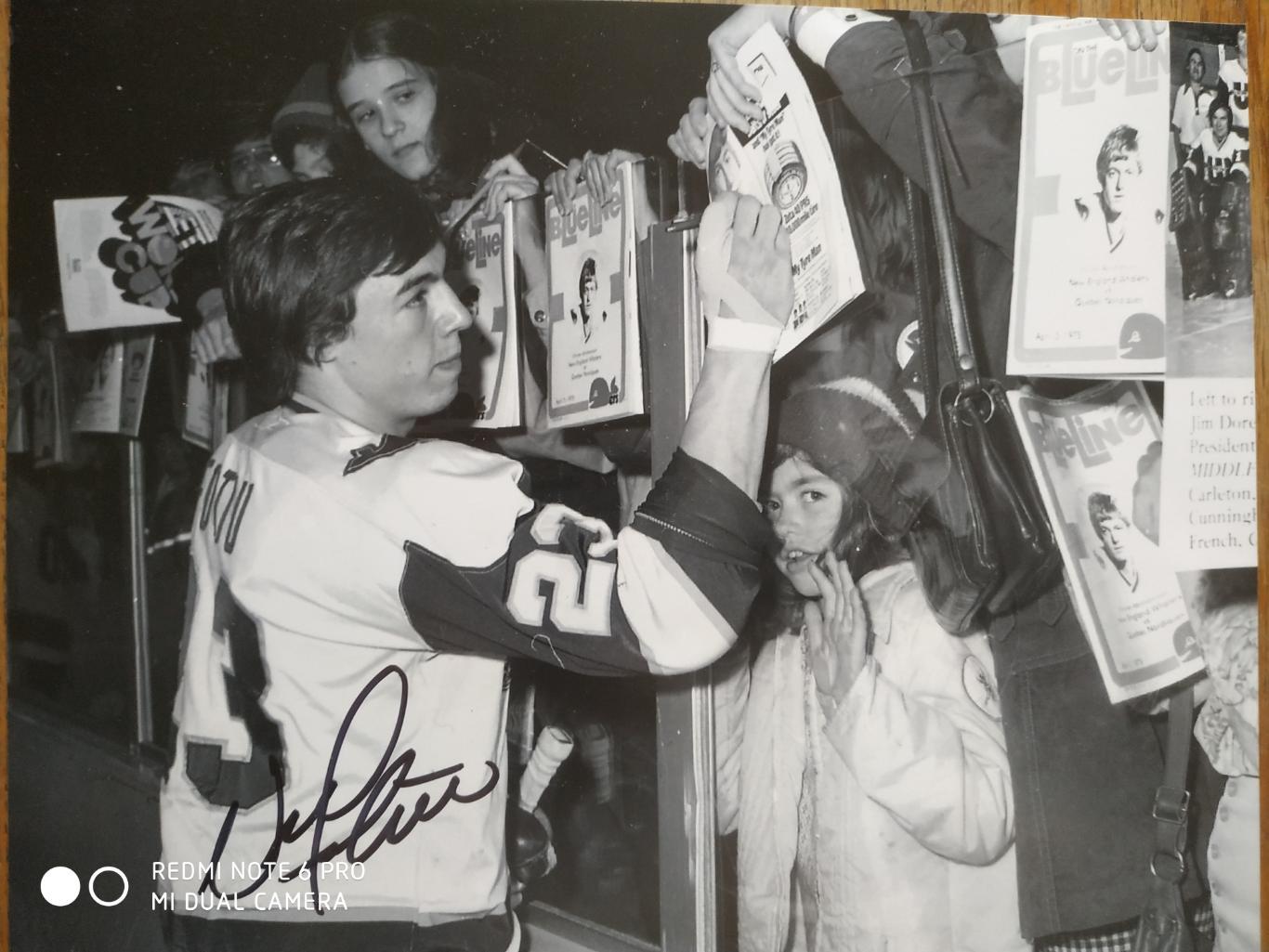 ФОТО АВТОГРАФ ВХА 1972-79 WHA NICK FOUTIU #23 NEW ENGLAND WHALERS FOTO AUTOGRAPH