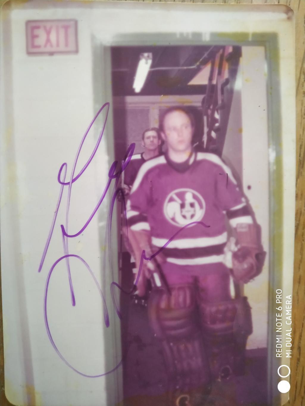 ФОТО АВТОГРАФ ВХА 1972-79 WHA GERRY CHEVERS #30 CRUSADERS FOTO AUTOGRAPH