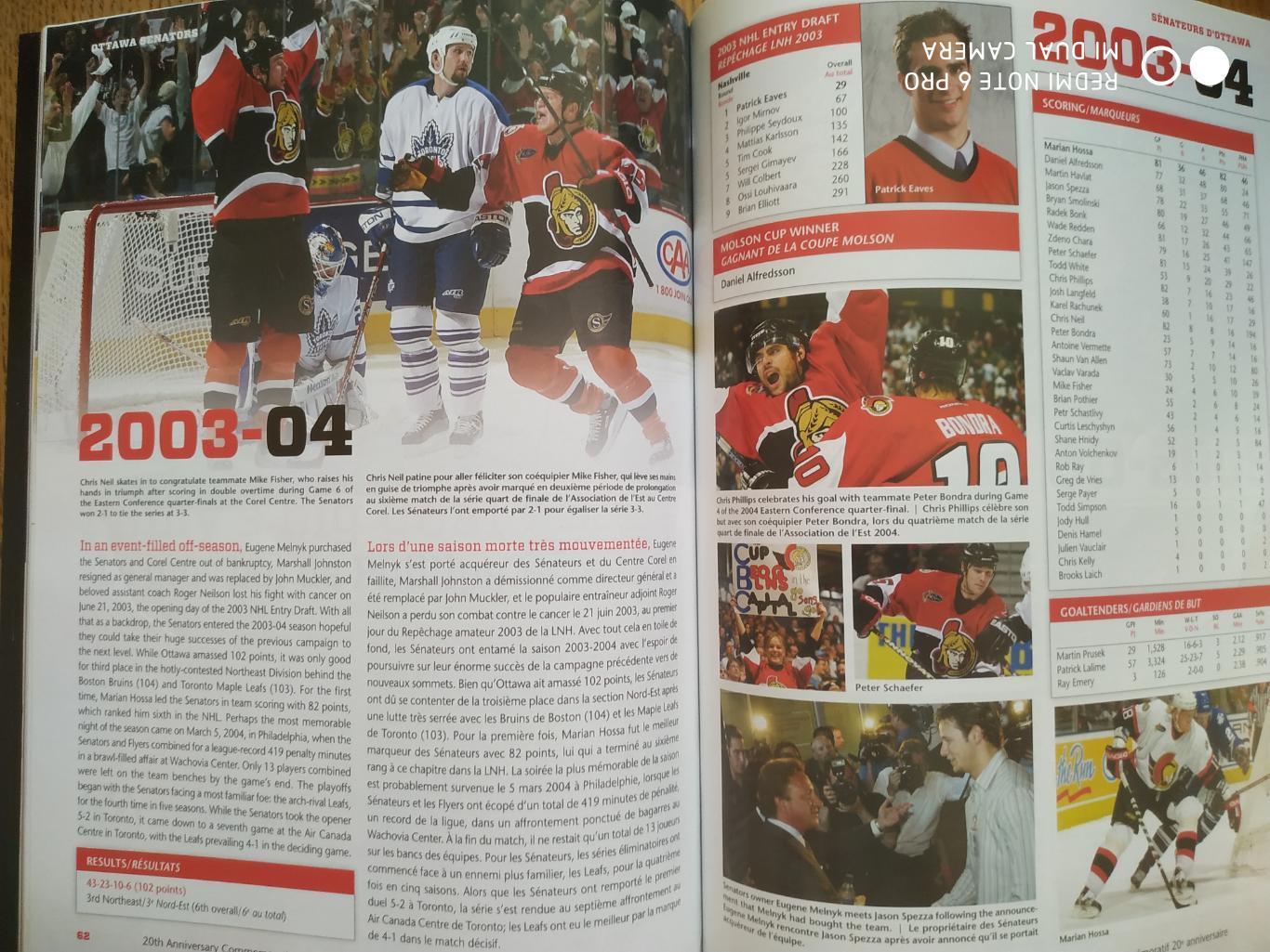 ЖУРНАЛ НХЛ NHL 1992-2012 20TH ANNINERSARY OTTAWA SENATORS COMMEMORATIVE MAGAZINE 2