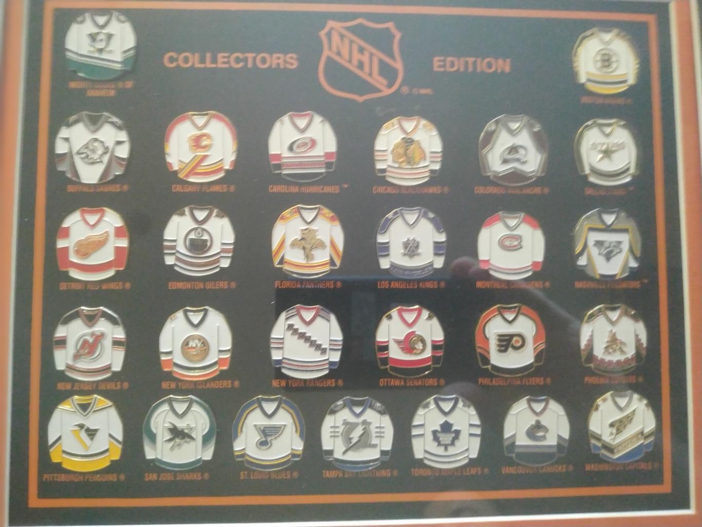ЗНАЧКИ НХЛ НАБОР ФОРМА NHL COLLECTOR EDITION JERSEY PIN SET #30