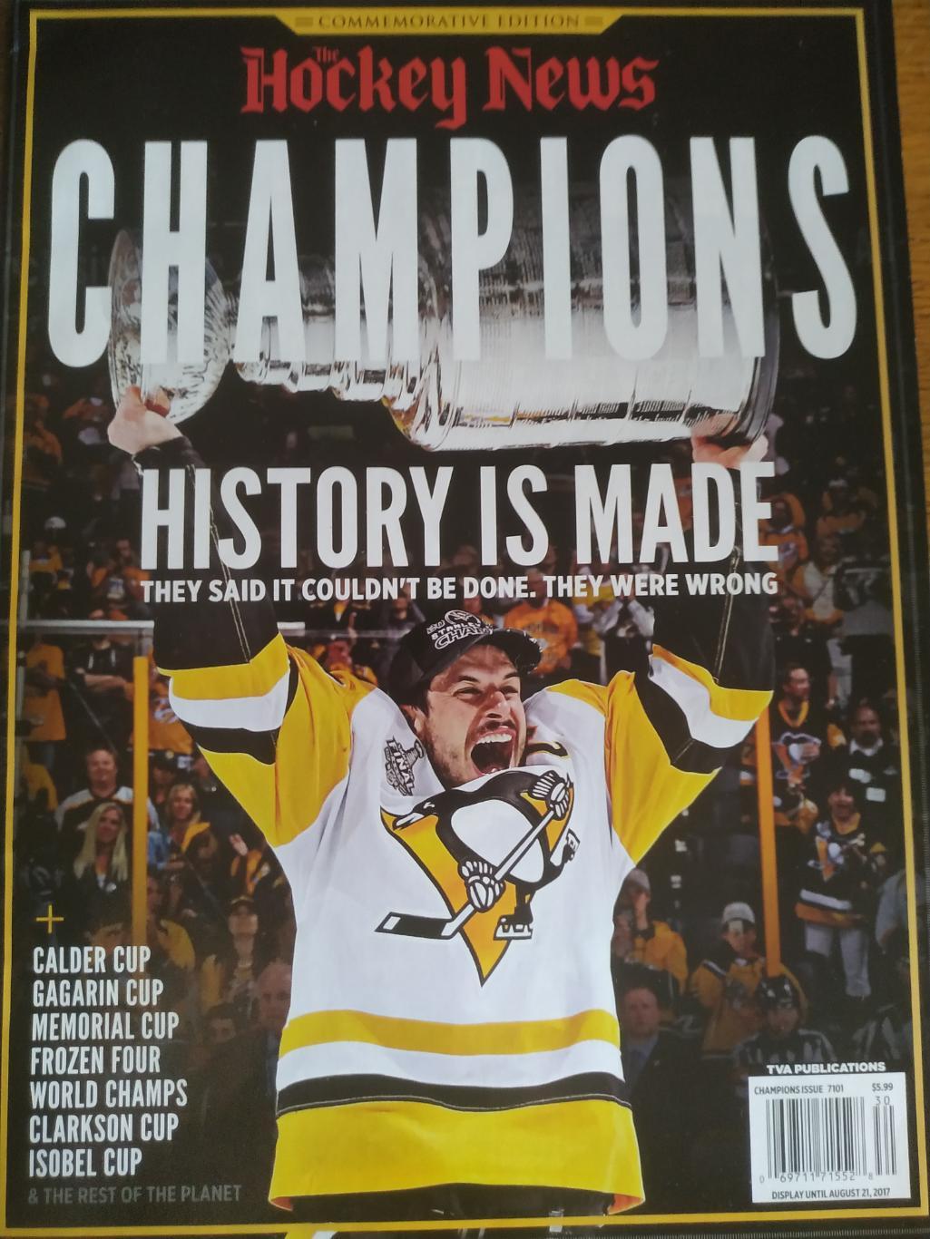 ЖУРНАЛ 2017 AUG 21 THE HOCKEY NEWS STANLEY CUP CHAMPIONS HISTORY IS MADE