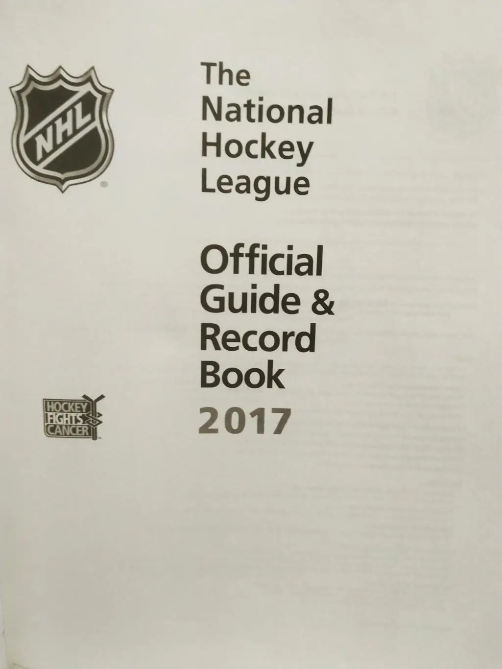 ОФИЦИАЛЬНЫЙ СПРАВОЧНИК НХЛ 2017 NHL OFFICIAL GUIDE AND RECORD BOOK 1