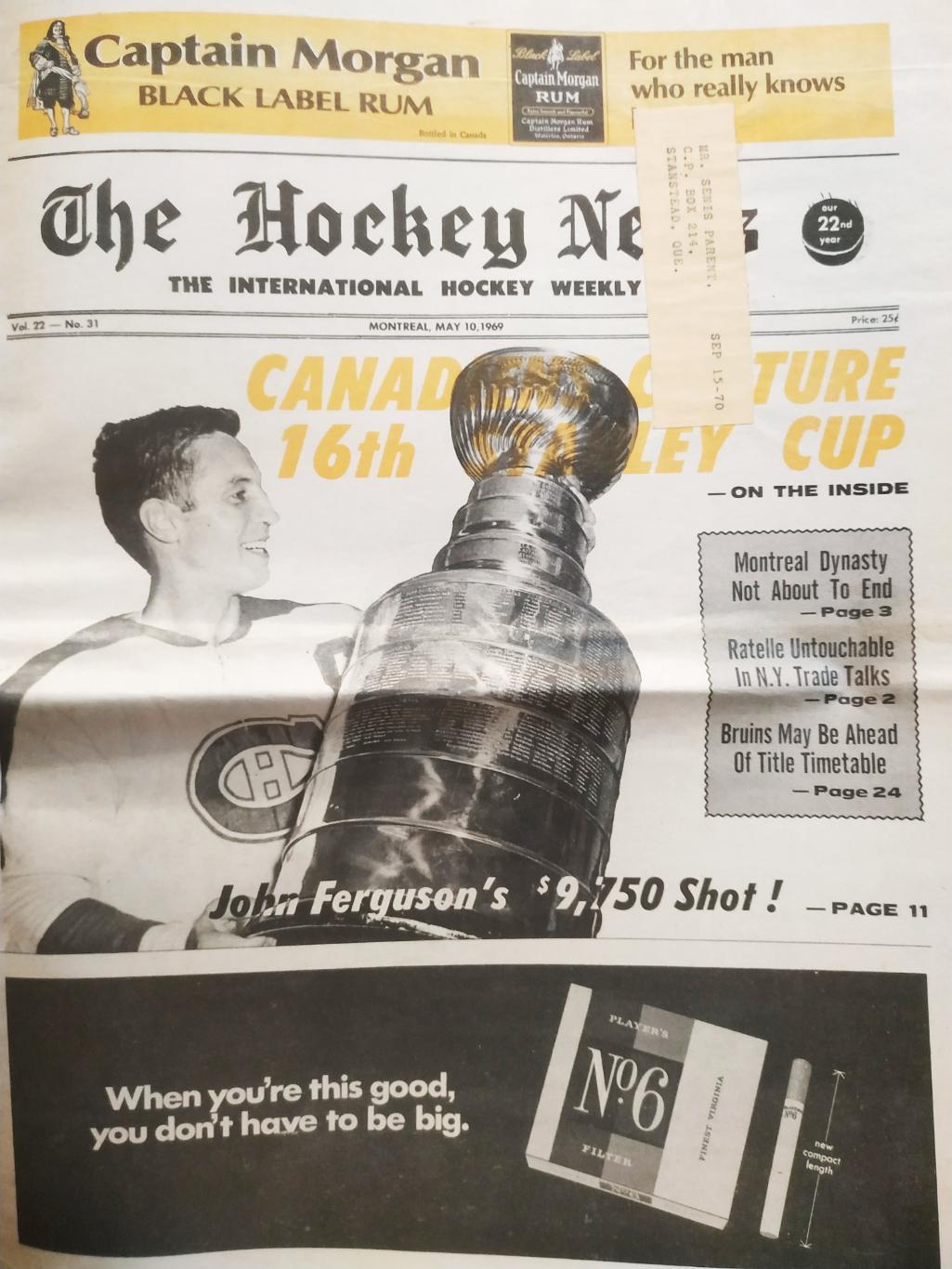 ХОККЕЙ ЖУРНАЛ ЕЖЕНЕДЕЛЬНИК НХЛ НОВОСТИ ХОККЕЯ NHL MAY 10 1969 THE HOCKEY NEWS