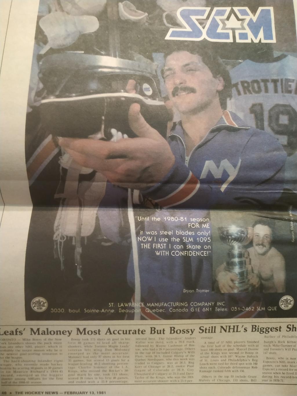 ГАЗЕТА НХЛ NHL THE HOCKEY NEWS FEB.13 1981 5