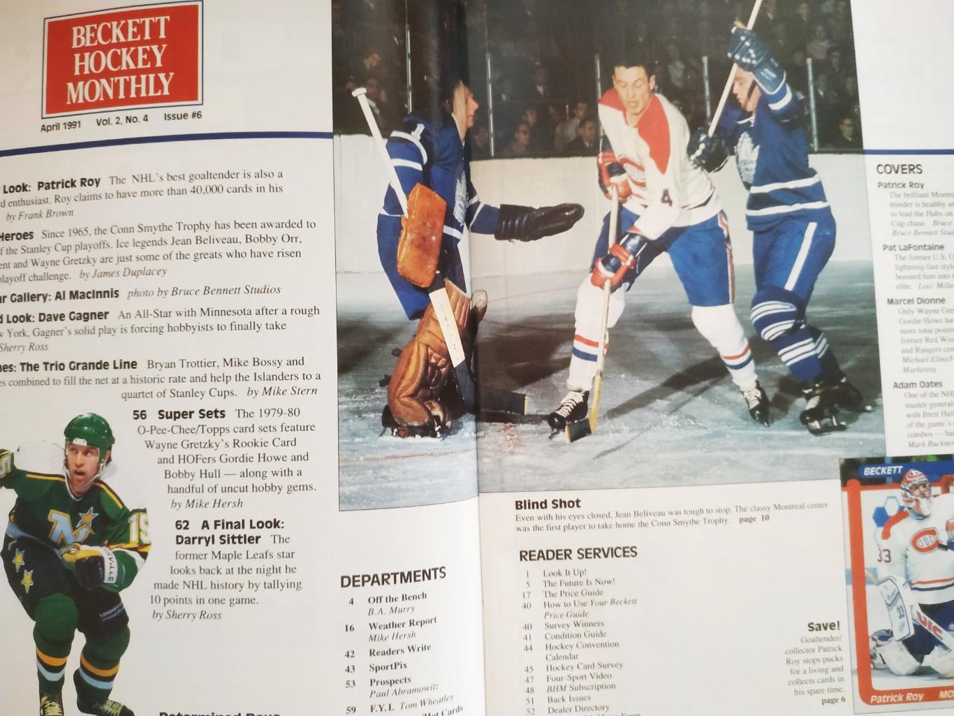 ЖУРНАЛ ЕЖЕМЕСЯЧНИК ХОККИ БЭККЕТ НХЛ NHL 1991 APR BECKETT HOCKEY MAGAZINE #6 1