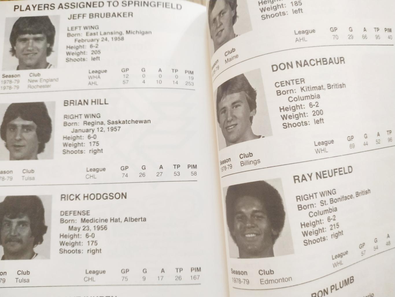 ХОККЕЙ СПРАВОЧНИК ЕЖЕГОДНИК НХЛ 1979-80 NHL HARTFORD WHALERS YEARBOOK GUIDE 5