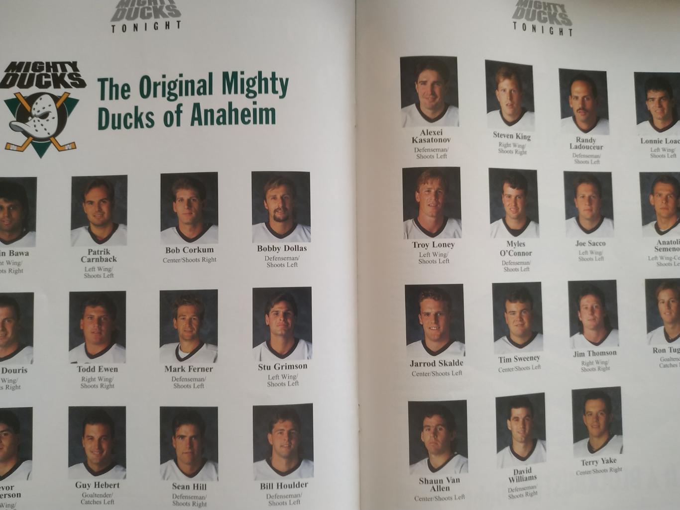 ХОККЕЙ ПРОГРАММА МАТЧА НХЛ 1993 OCT.8 NHL MIGHTY DUCK VS. RED WINGS PROGRAM 4