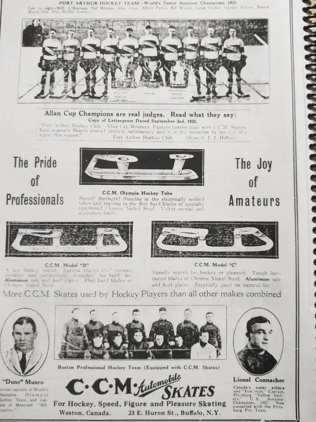 ХОККЕЙ КНИГА НХЛ ХОККИ ПИКТОРИАЛ NHL 1926 HOCKEY PICTORIAL BOOK OF CHAMPIONS REP 6