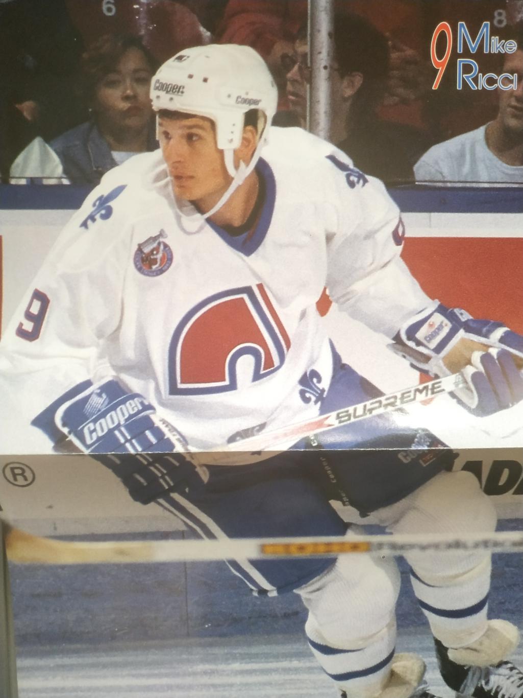 ХОККЕЙ ПОСТЕР НХЛ КВЕБЕК МАЙК РИЧЧИ POSTER NHL QUEBEC MIKE RICCI #9 А3