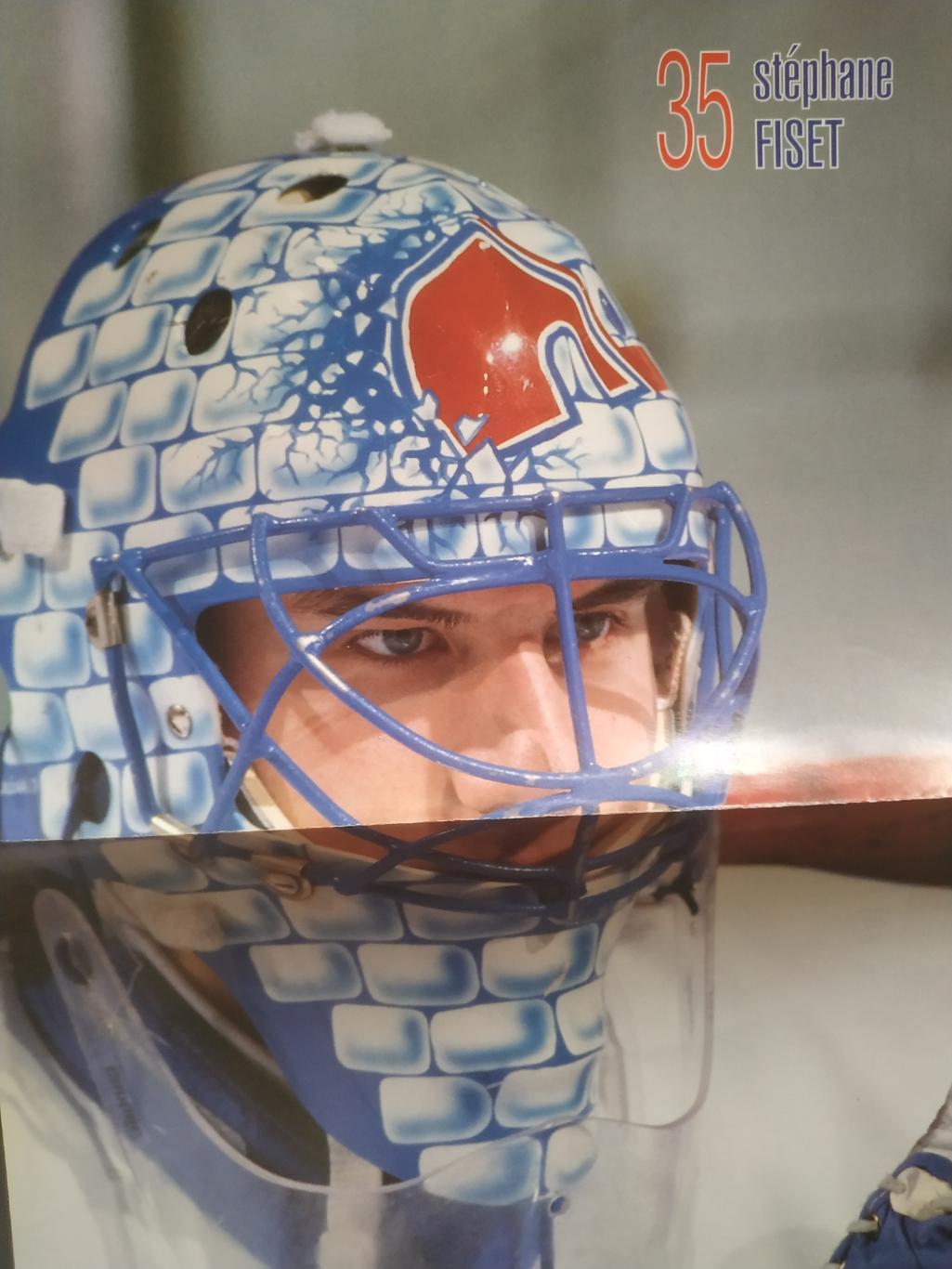 ХОККЕЙ ПОСТЕР НХЛ КВЕБЕК СТЕФАН ФИСЕТ POSTER NHL QUEBEC STEPHANE FISET #35 А3