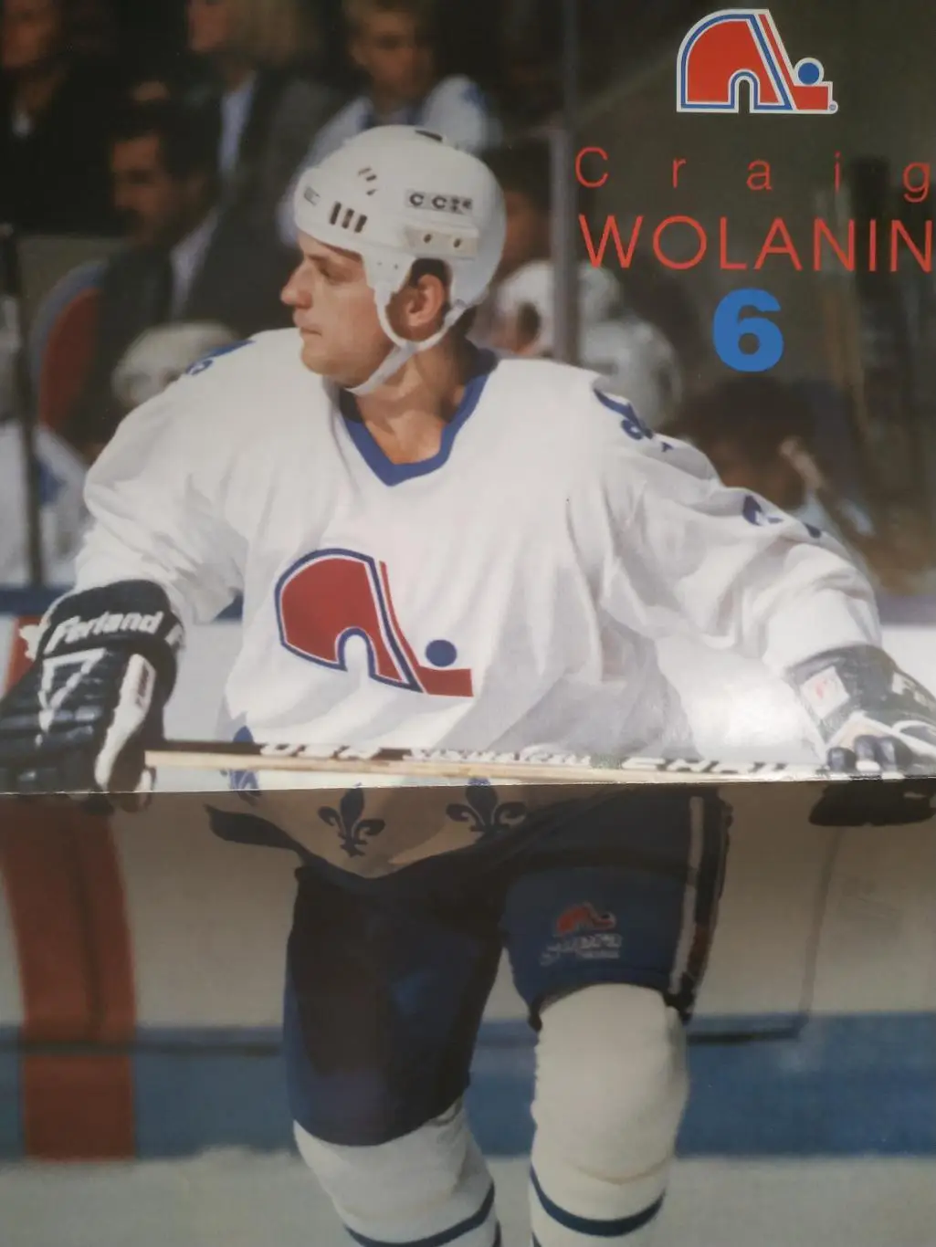 ХОККЕЙ ПОСТЕР НХЛ КВЕБЕК КРЕЙГ ВОЛАНИН POSTER NHL QUEBEC CRAIG WOLANIN #6 А3