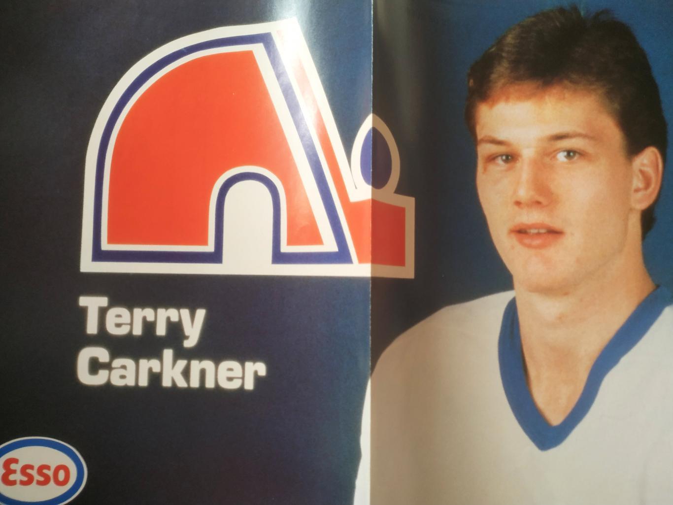 ХОККЕЙ ПОСТЕР НХЛ КВЕБЕК ТЕРРИ КАРКНЕР POSTER NHL QUEBEC TERRY CARKNER #4 A3