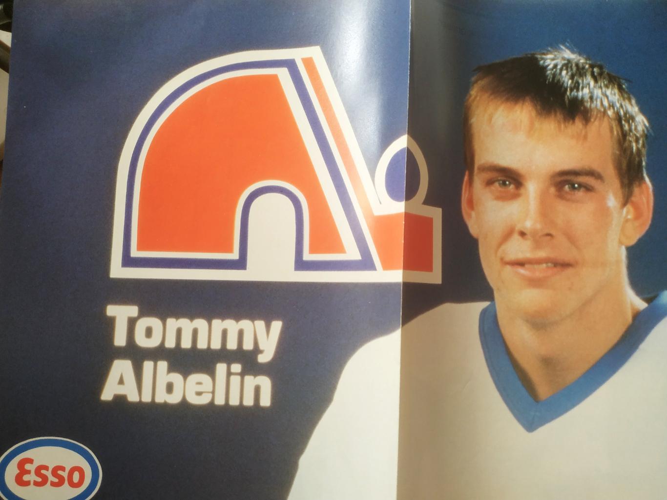 ХОККЕЙ ПОСТЕР НХЛ КВЕБЕК ТОММИ АЛЬБЕЛИН POSTER NHL QUEBEC TOMMY ALBELIN #28
