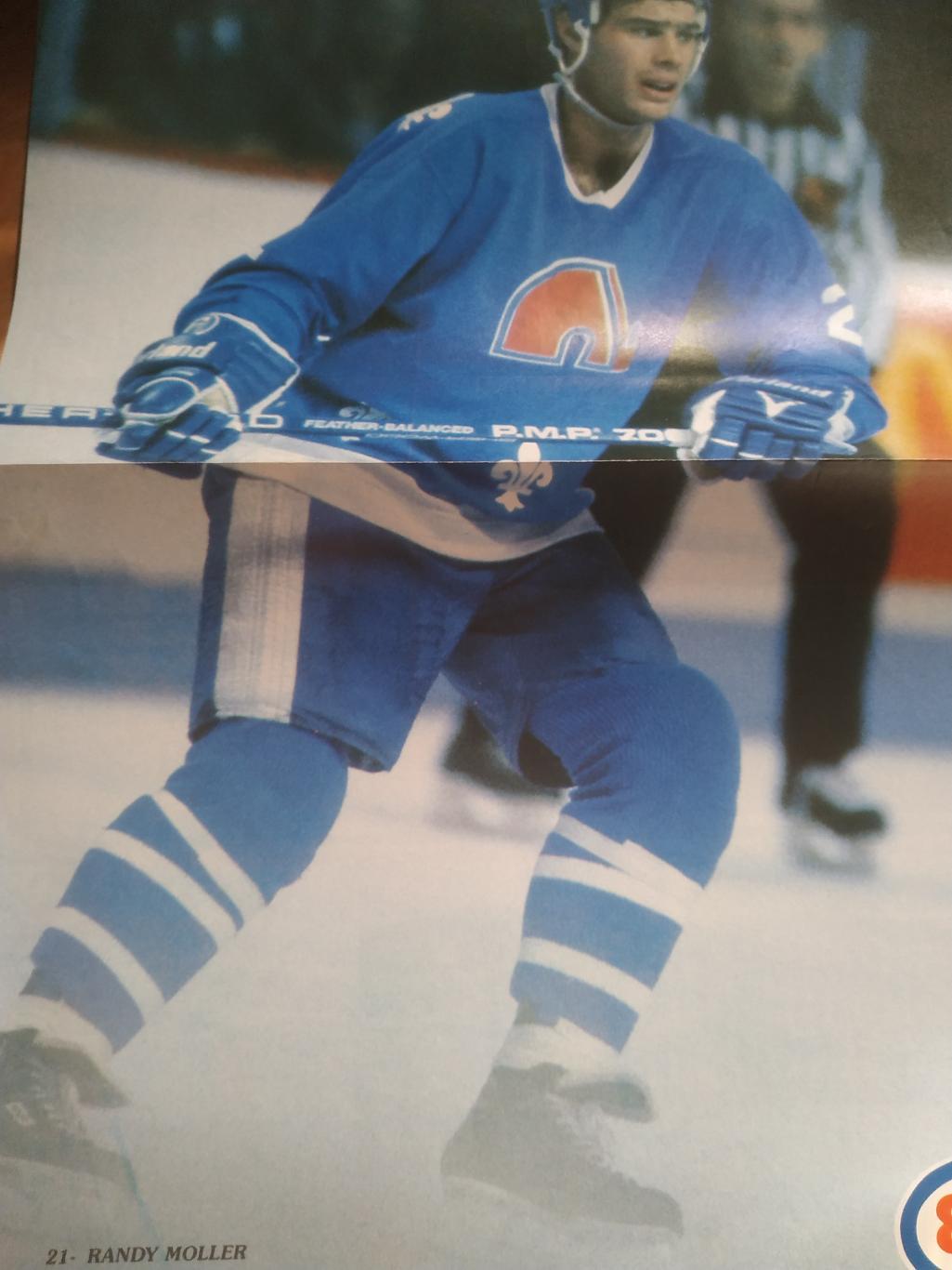 ХОККЕЙ ПОСТЕР НХЛ КВЕБЕК РЭНДИ МОЛЛЕР POSTER NHL QUEBEC RANDY MOLLER #21