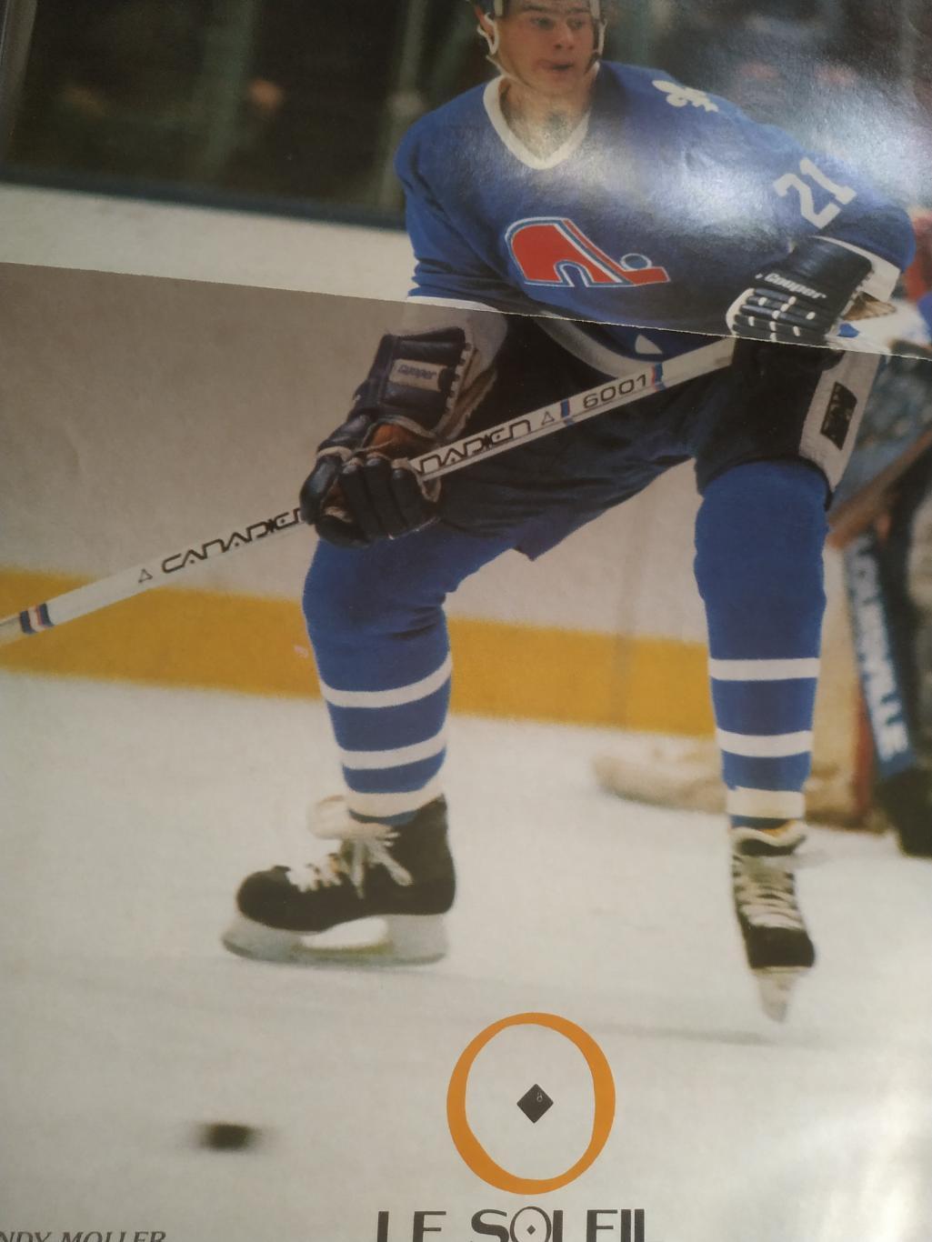 ХОККЕЙ ПОСТЕР НХЛ КВЕБЕК РЭНДИ МОЛЛЕР POSTER NHL QUEBEC RANDY MOLLER #21 A